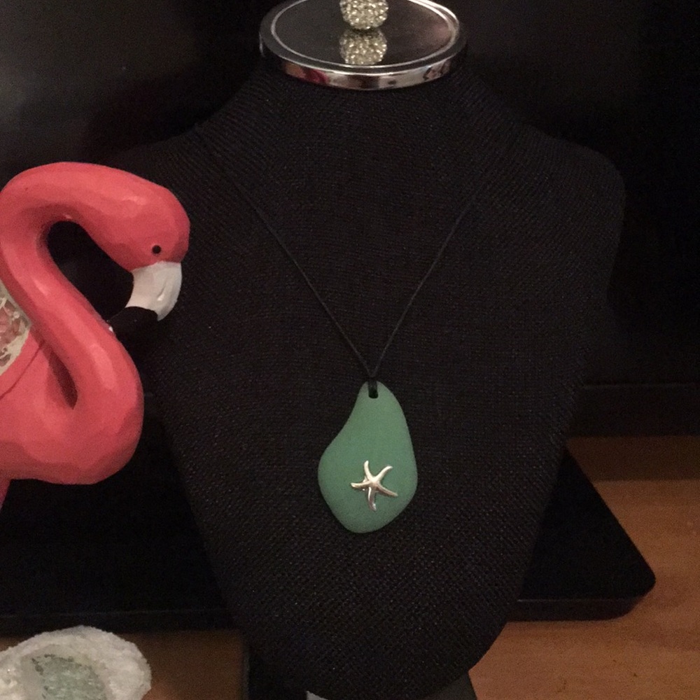 NEW. Coastal Black Jewelers Rope with Acrylic Drop